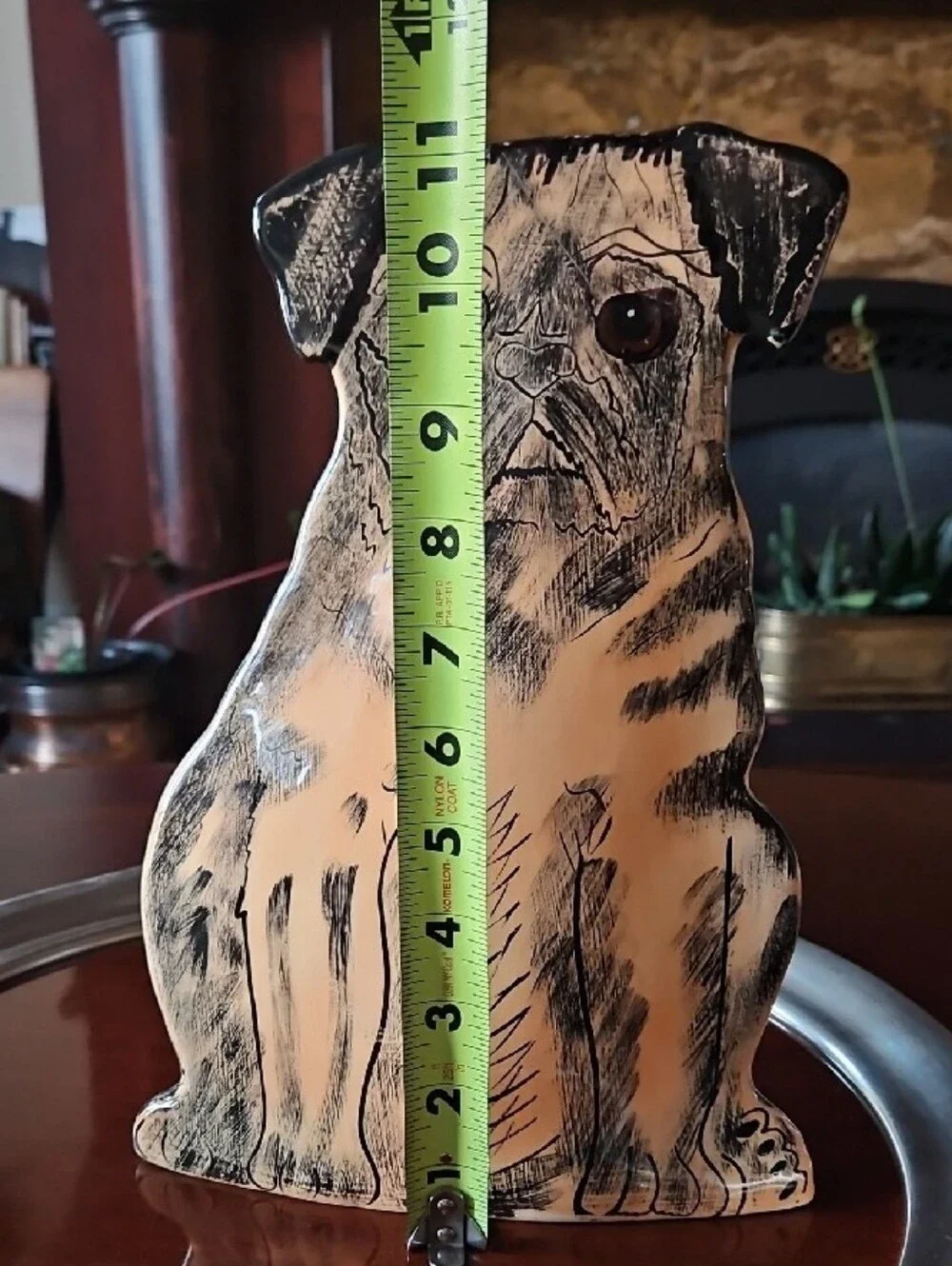 VTG Dogs by Nina Lyman Ceramic Pug Dog Figural Vase Planter Hand Painted